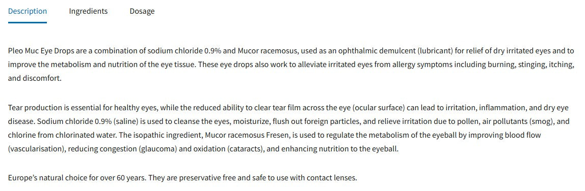 Pleo-MUC (Mucokehl) Eye drops (10)